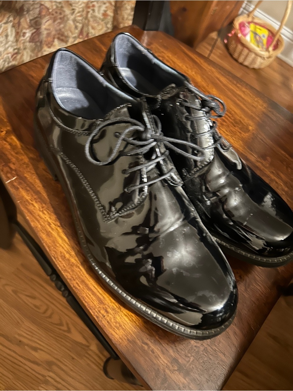 Men's Black Patent Lace-Up Dress Shoes. Worn once for 2 hours.
